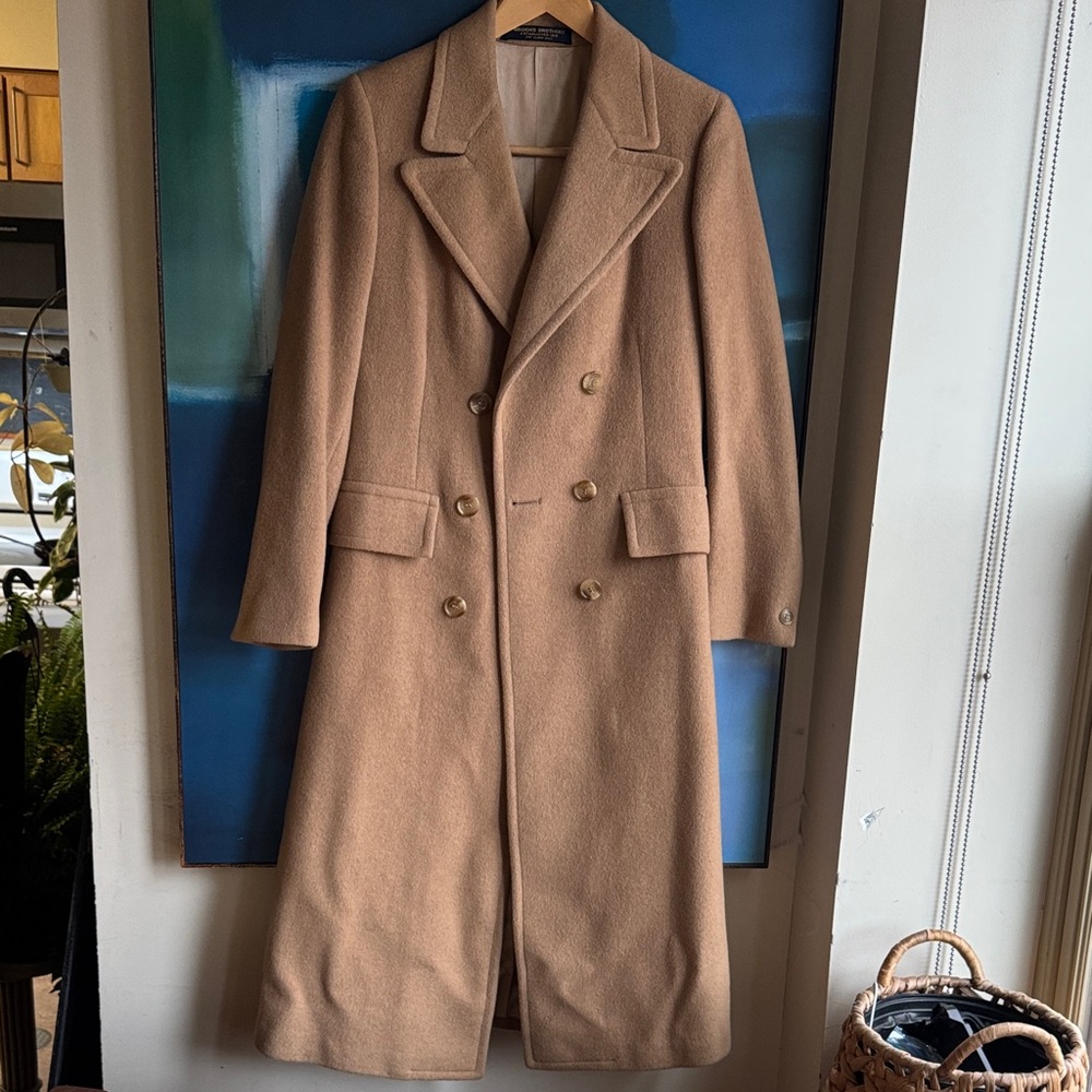 Brooks Brothers Tan Double-Breasted Coat